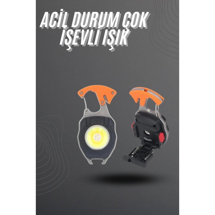 El Feneri LED Anahtarlık Çok Fonksiyonlu Mini Çakmak Özellikli