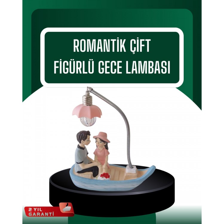 El Ele Tutuşan Çift Figürlü Dekoratif Gece Lambası Romantik Tasarım