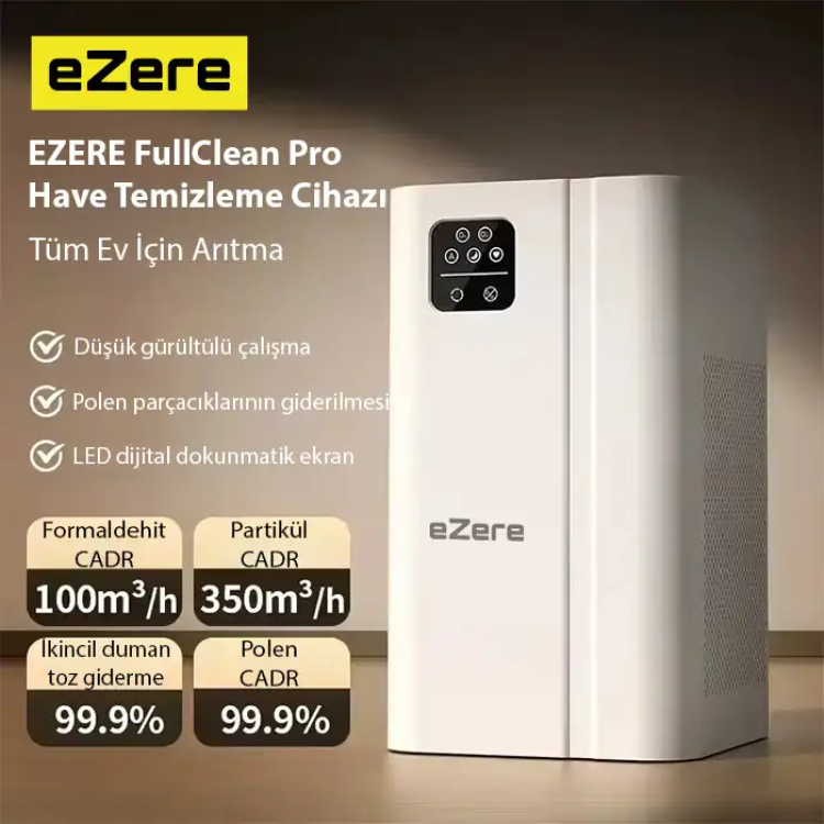 EZERE FullClean Pro Have Cleaning Device 350 CADRDust with LED display ion and quiet operationFilters 99.9% of smoke pollen. Clean air-(5775)