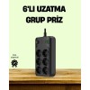 2500W Güçlü 6’lı Priz USB ve Type-C Çıkışlı Termal Korumalı