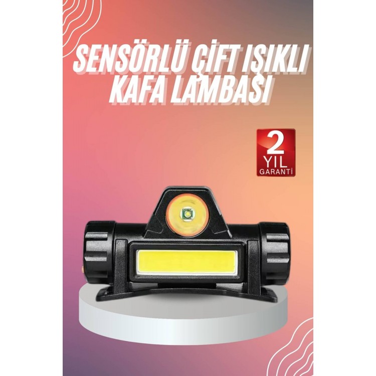 Kafa Lambası Çalışma Işığı Kafa Feneri Şarjlı Mıknatıslı Fenerli