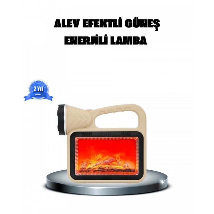 Alev Efektli Solar Lamba COB Işıklı Taşınabilir Bahçe Kamp Aydınlatma