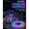 3 Metre RGB Neon LED Şerit Işık Su Geçirmez Kumandalı ve Uygulama Kontrollü Dekoratif Aydınlatma