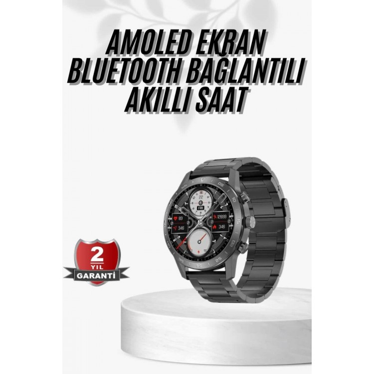 Smart Watch for Men Steel Strap with Bluetooth ConnectioniOS and Android Compatible