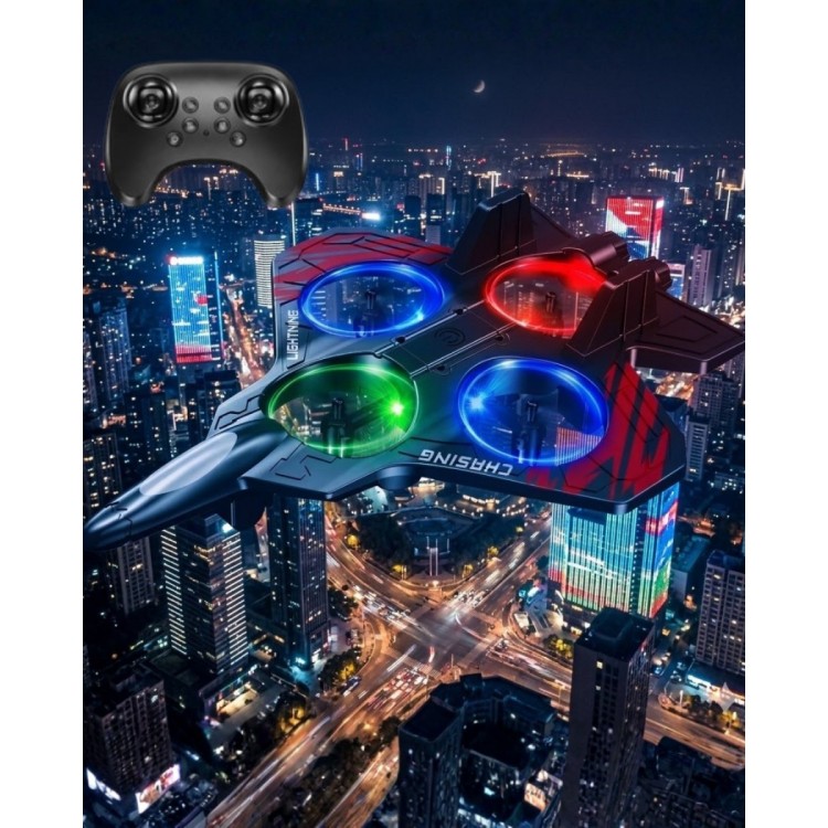 LED Işıklı Oyuncak Drone Fighter Jet Tasarımlı Uzaktan Kumandalı Uçak