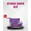 Seyahat Boy Banyo Seti 5’li Mini Şişe ve Krem Kutusu Çantalı