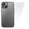 Baseus Glitter iPhone 14 Plus 6.7 Renkli Kenar Silikon Kılıf + Tempered Ekran Koruyucu Set-(5775)