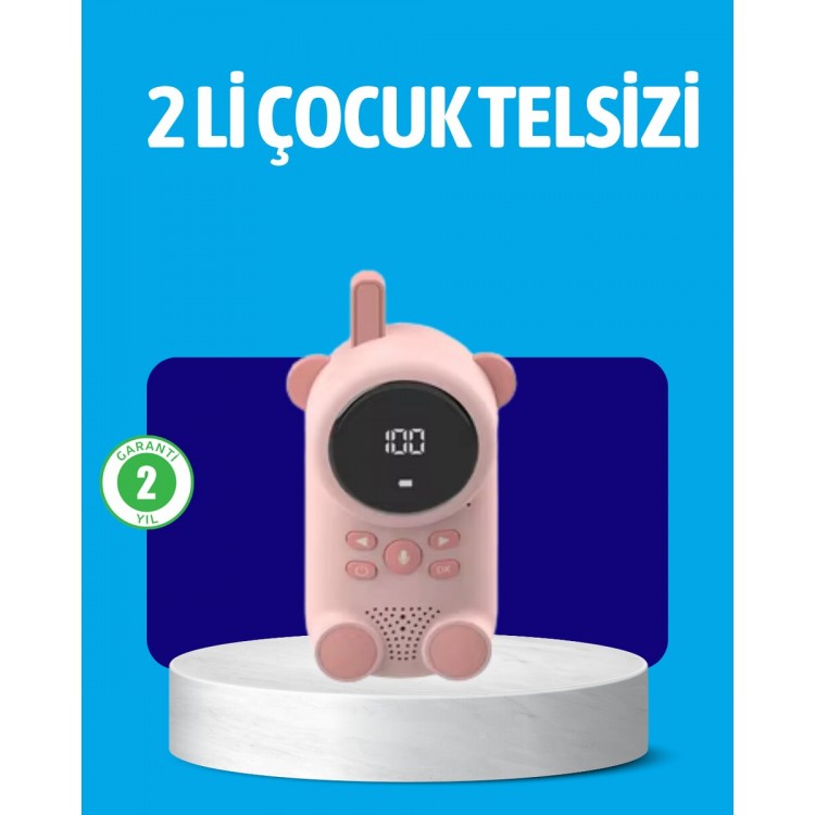 USB Şarjlı Çocuk Telsizi – Renkli Ekran VOX Modu Kompakt Tasarım