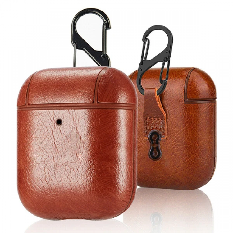 Ally Leather Case Apple Airpods 1-2 PU Deri Koruma Kılıfı-(5775)