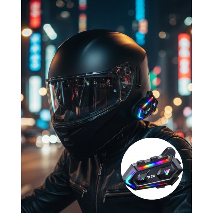 IPX6 Su Geçirmez Intercom 1000m Bağlantı 1000mAh Batarya RGB Işıklı