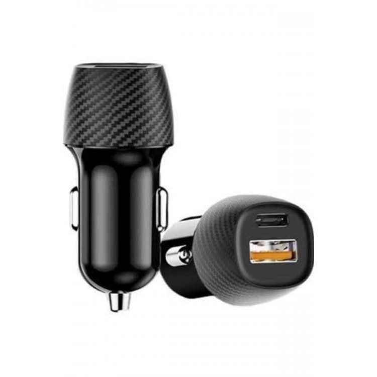 Fast Auto Charger 38W Dual Input FastCharge Auto Cigarette Lighter Type-C