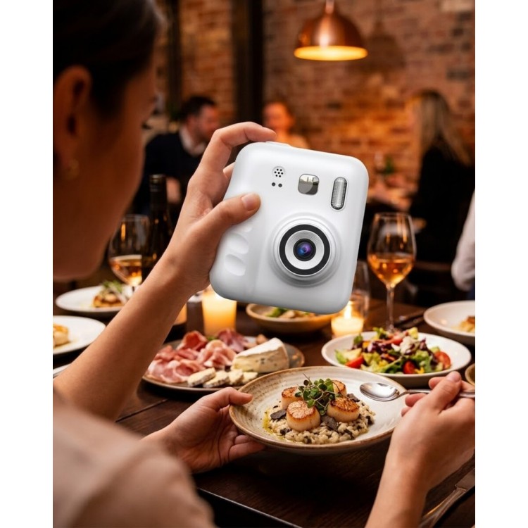 Mini Çocuk Fotoğraf Makinesi Baskı Özellikli Video Çekim 4 Kağıt Rulo Hediyeli