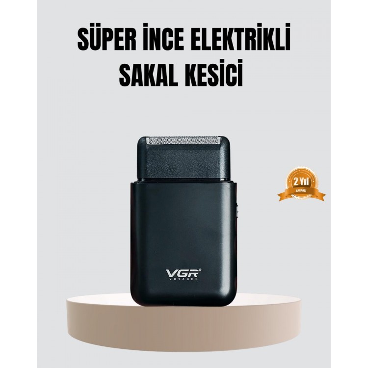 Kompakt Şarjlı Tıraş Makinesi Çift Yönlü Bıçaklı 45 Dakika Kullanım Süreli