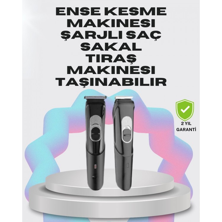 Taşınabilir Şarjlı Saç Sakal Tıraş Makinesi – 3 Taraklı Sessiz ve Ergonomik