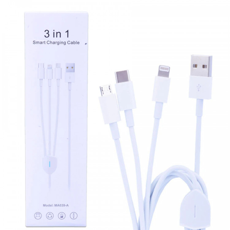 Ally Ma039-A Usb-Type-C Micro Usbpollutantsİ Lightning 3in1 USB Cable-(5775)