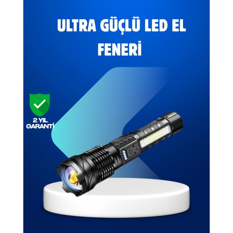 Güçlü LED El Feneri Şarj Edilebilir Çok Modlu