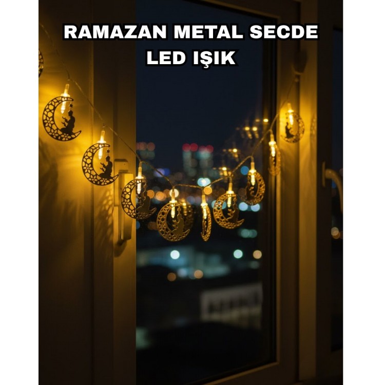 Decorative Ramadan Moonlight with Prostrating Man Figure