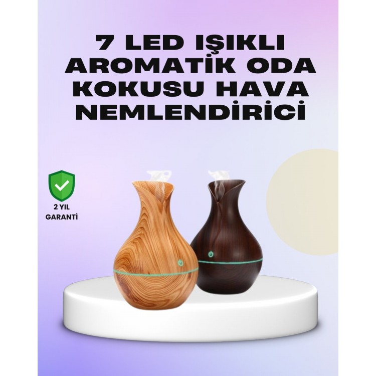 Ultrasonik Ahşap Desenli 130ml Aromaterapi Difüzör ve Hava Nemlendirici