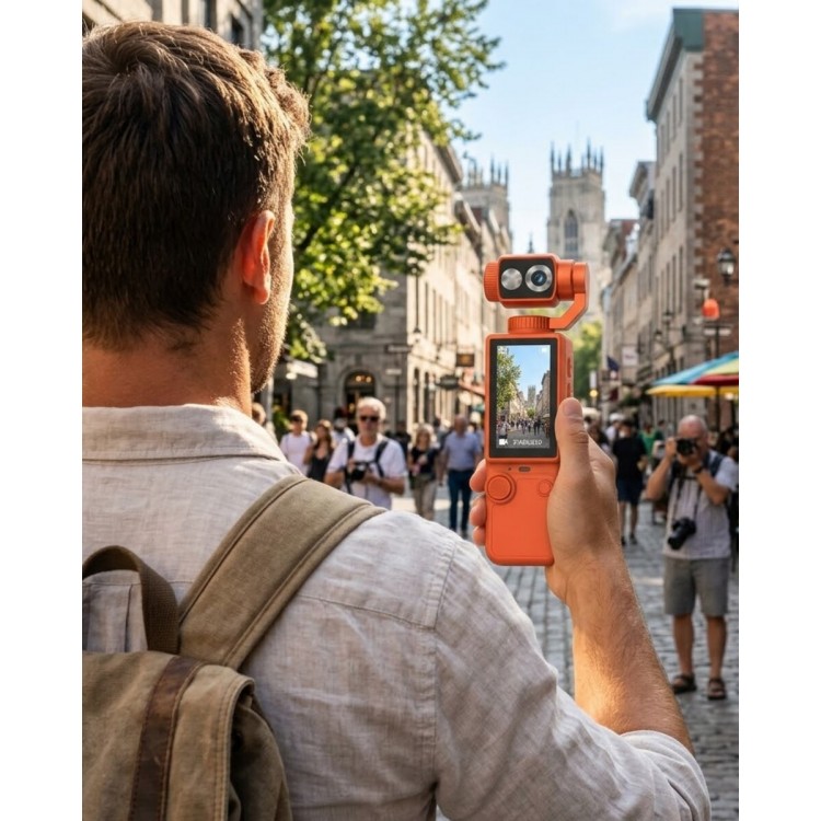 Kompakt 4K Gimbal Kamera 180 Derece Döner Başlık Stabil Video ve Vlog Uyumlu