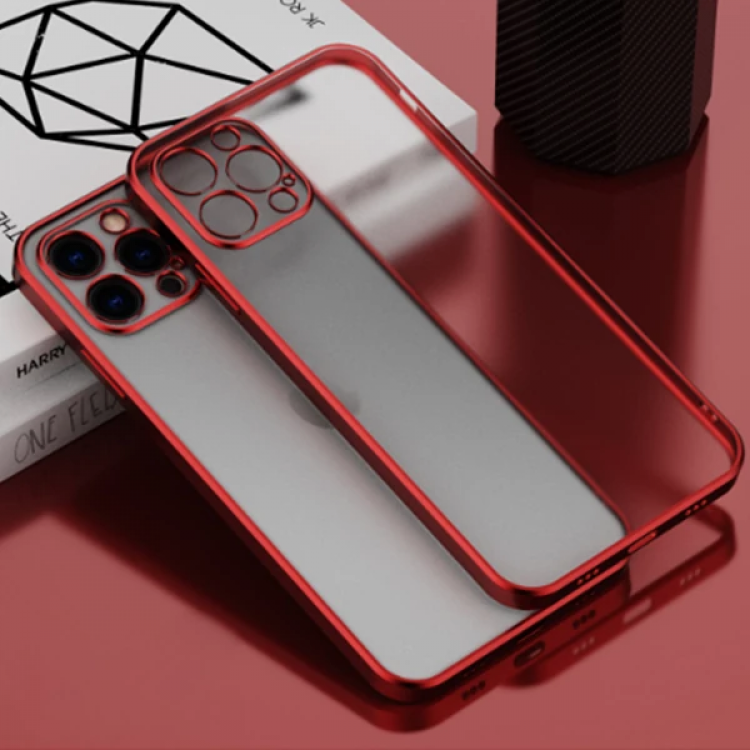 iPhone 11 Pro 5.8inç Renkli Kenar Şeffaf Kılıf Kamera Korumalı Kılıf-(5775)
