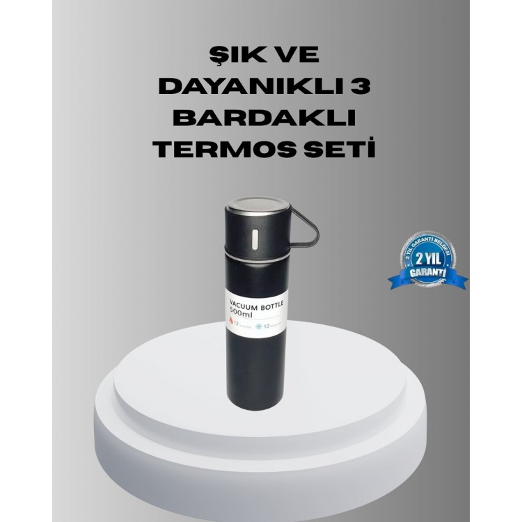 500 ml Vakumlu Termos – Çift Kat Paslanmaz Çelik Sızdırmaz Kapağıyla Sıcak ve Soğuk İçeceklere Özel