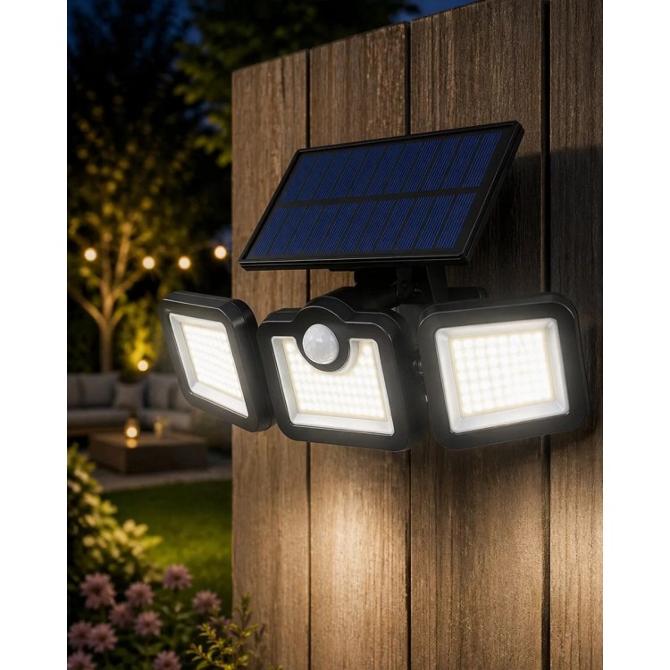 Hareket Sensörlü Solar Bahçe Lambası Güçlü LED Duvar Projektörü