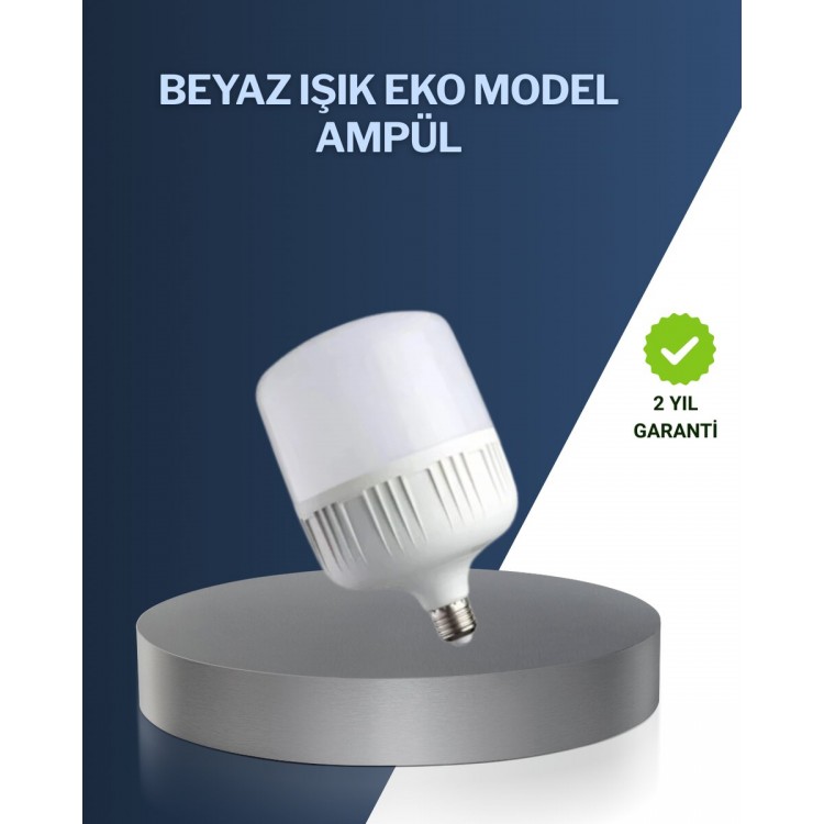 Uzun Ömürlü Şarjlı LED Ampul 30 Watt Güçlü Aydınlatma