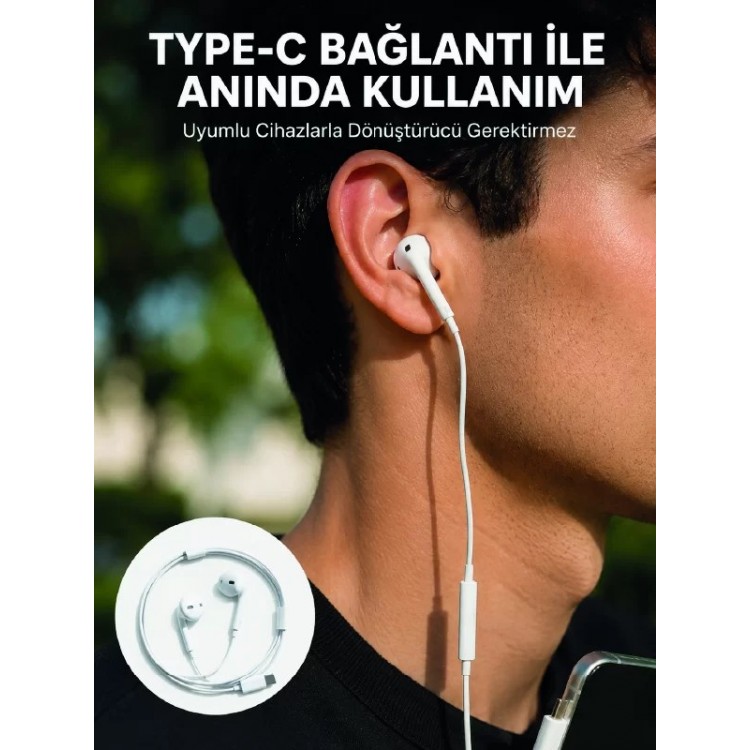 Type C Kablolu Kulak İçi Kulaklık Net Ses ve Güçlü Bas Deneyimi Yeni Nesil
