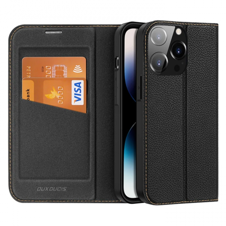 Dux Ducis iPhone 14 Pro 6.1 CaseSkin X2 Series PU Leather Magnetic Cover CaseMagnetic Folio Case-(5775)