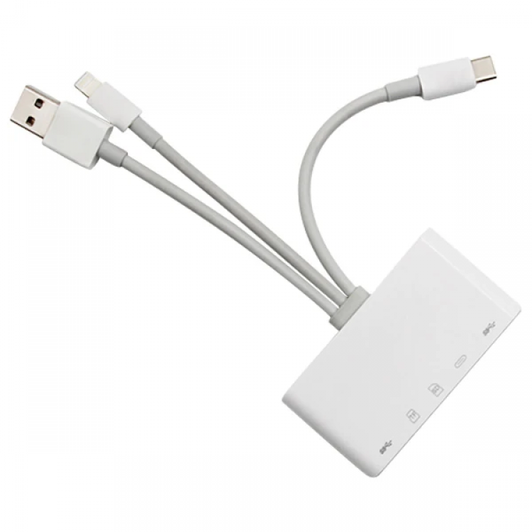 ALLY 3 IN1 iPhone+Usb C+ Usb A CameraReader Card Reader-(5775)