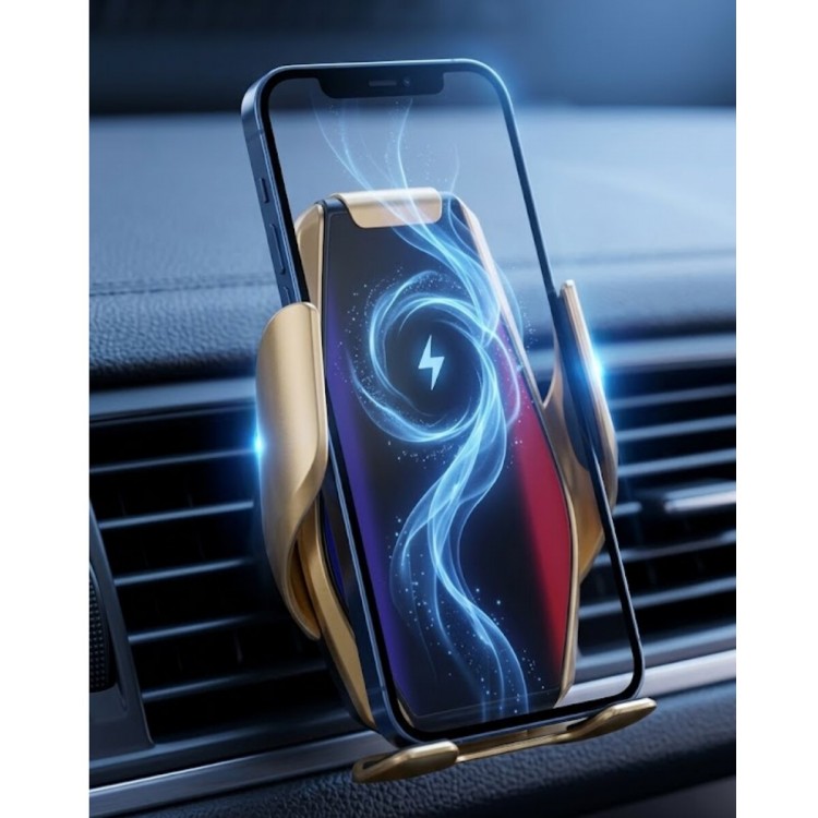 Otomatik Açılan Araç Telefon Tutucu Kablosuz Şarj ve Tek Elle Kullanım