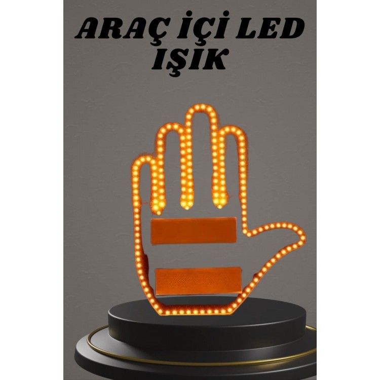 Hand Middle Finger LED Controlled In-Car ReflectorRear Window Hand Icon