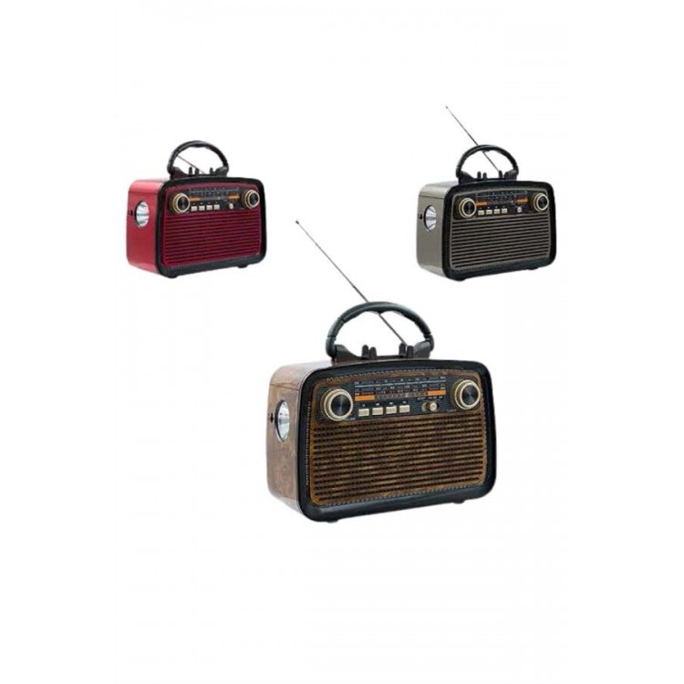 Bluetooth Speaker Wooden Color Vintage Illuminated Nostalgic RadioFm Wooden Look