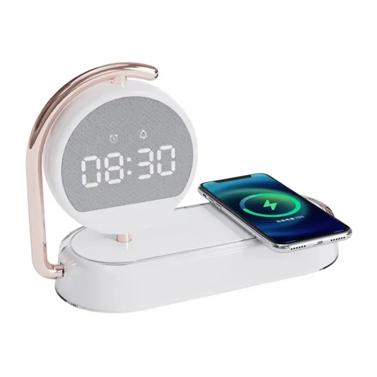 ALLY K01T 15W Wireless Charger with LED LightAlarm Clock-(5775)