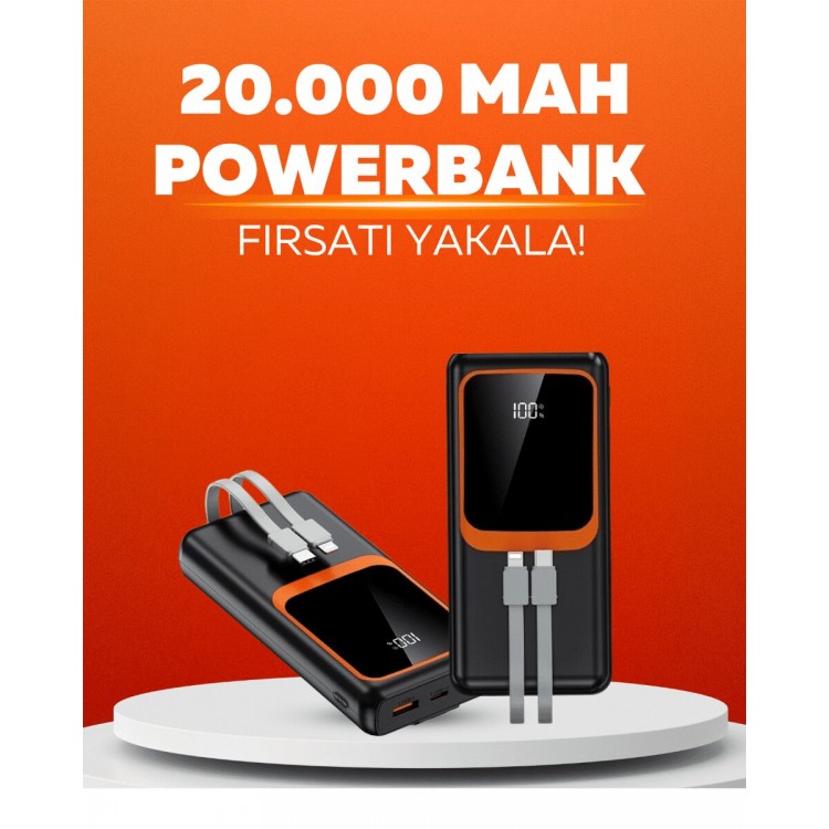 20,000 mAh Powerbank – 22.5W FastCharge It's Wired Digital Display
