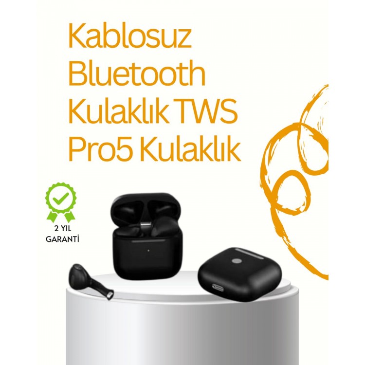 TWS Pro 5 Bluetooth Kulaklık – Gelişmiş Ses Teknolojisi ve Uzun Batarya Ömrü