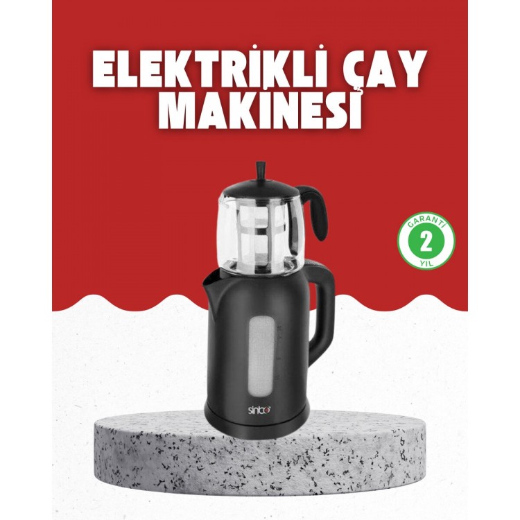 Sıcak Tutma Özellikli 2’si 1 Arada Çay Makinesi ve Su Isıtıcı