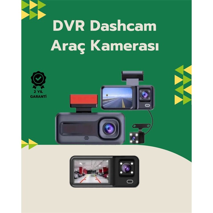 Tam Kapsamlı Araç Güvenliği: 3 Kameralı Full HD Kayıt Sistemi ile Ön İç ve Arka Görüş