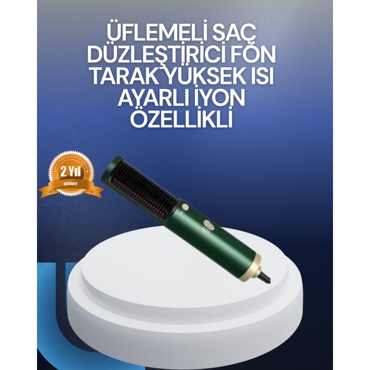 Saç Kurutma Düzleştirici ve Tarak Tek Cihazda – 3 Kademeli Isı Ayarı