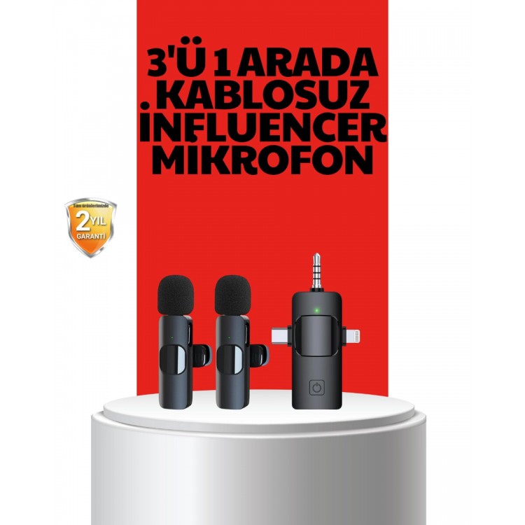 Kablosuz Mikrofon - Telefon ve Bilgisayar Uyumlu