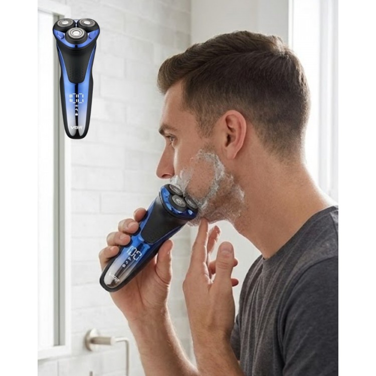 Waterproof Electric Shaver with Rechargeable Rotary Head