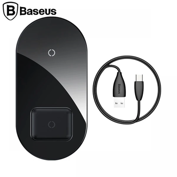 Baseus Simple 2in1 Wireless Wireless Charger 18W iPhones+iPods-(5775)