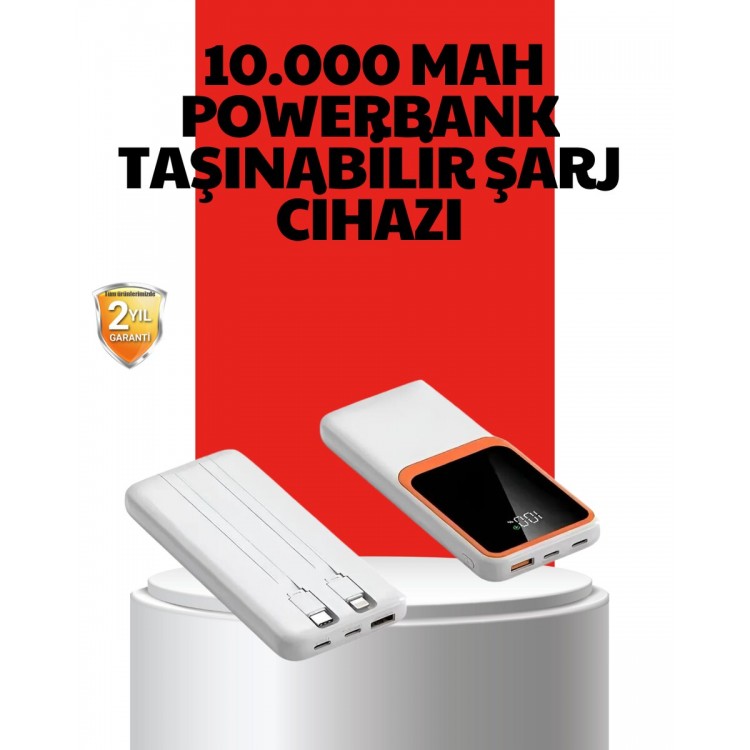 10000 mAh Portable Powerbank – Dual Output Type-C and Lightning Compatible