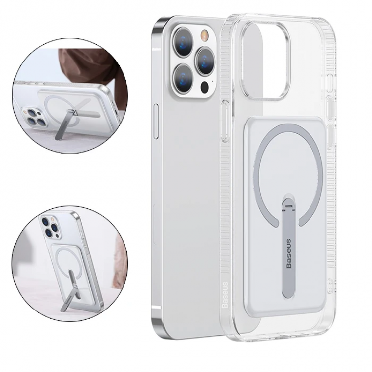 Baseus iPhone 13 Pro 6.1inch Magnetic MagsafeSilicone Case with Stand-(5775)