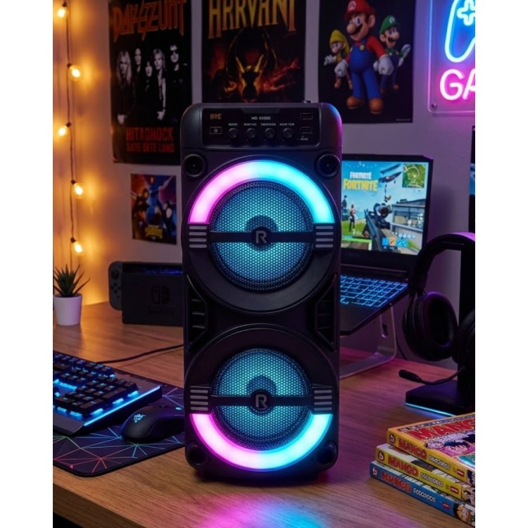Kablosuz Bluetooth Hoparlör LED Işıklı USB ve TF Kart Destekli
