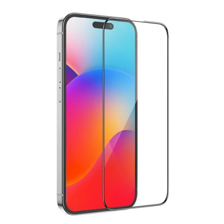 HOCO iPhone 15 Pro Full HD Tempered Kırılmaz Cam Ekran Koruyucu 10 Adet set-(5775)