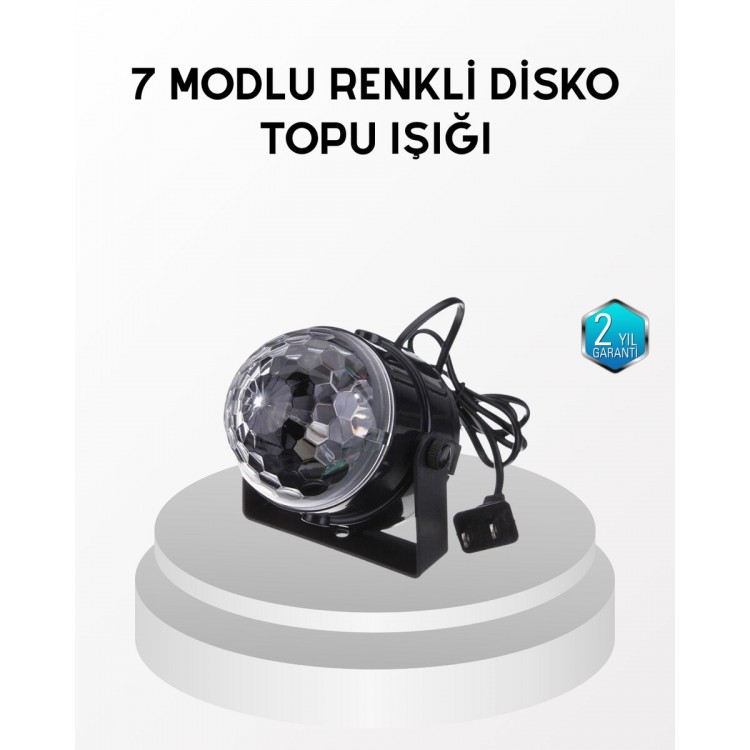Disco Ball with 7 Color Modes and Music Sensor –LED Light Party Lighting