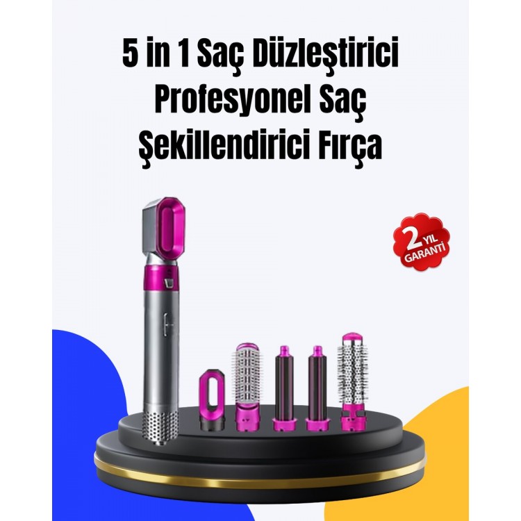 5 Parça Saç Şekillendirme Seti Düzleştirme Dalga ve Bukle Yapma