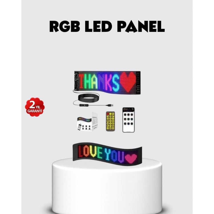 RGB LED Panel – GIF with USB Power Inputand Smart Screen with Text Display