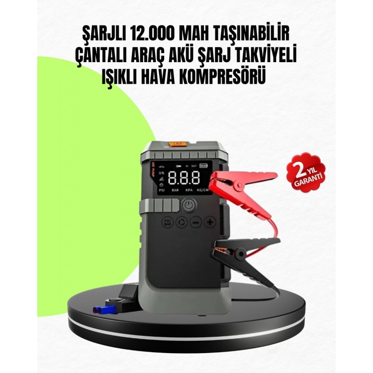 4’ü 1 Arada Powerbank Özellikli Araç Akü Şarj Takviye Cihazı